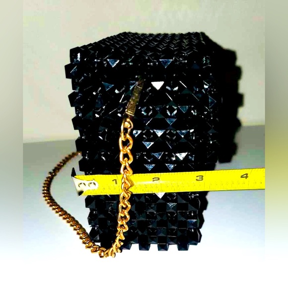 Handmade Woven Beads Crossbody / HandBag with Gold Chain Strap NEW - Picture 15 of 17